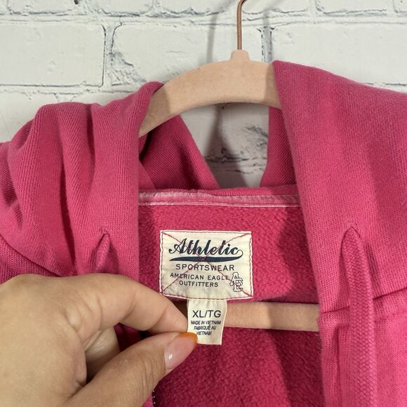 Vintage Y2K Athletic Hoodie Women XL Fuchsia Embroidered Floral Full Zip Jacket - Picture 16 of 16